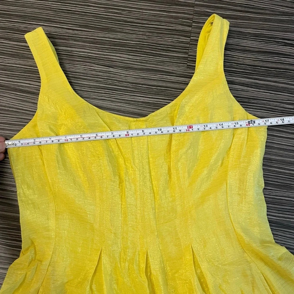 Nine West Sunshine Yellow Fit Flare Summer Dress Bright Bold size 6 - Picture 8 of 10
